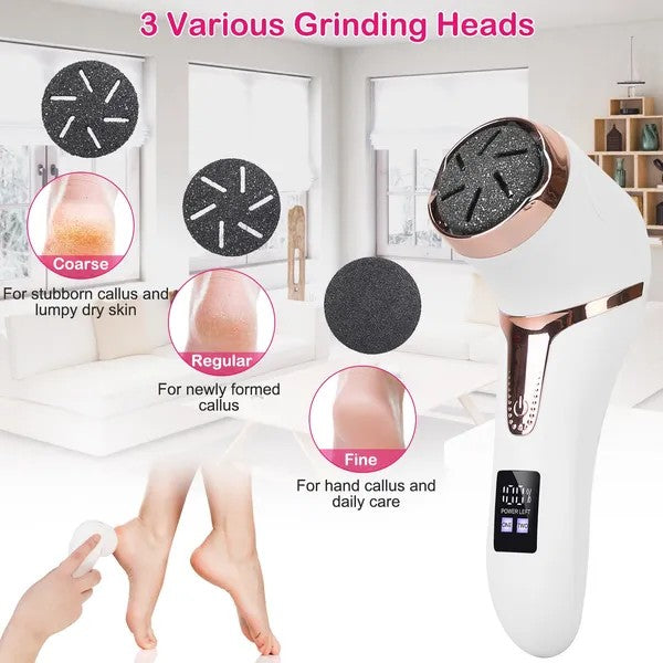 Electric Foot Callus Remover - Professional Rechargeable Pedicure Tool (17Pcs Set)